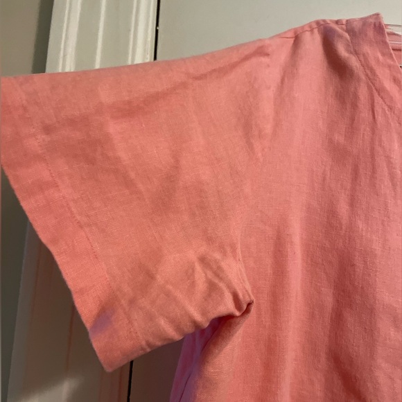 Orvis 100% Linen Button Front Pink Top Size Large - Picture 3 of 8